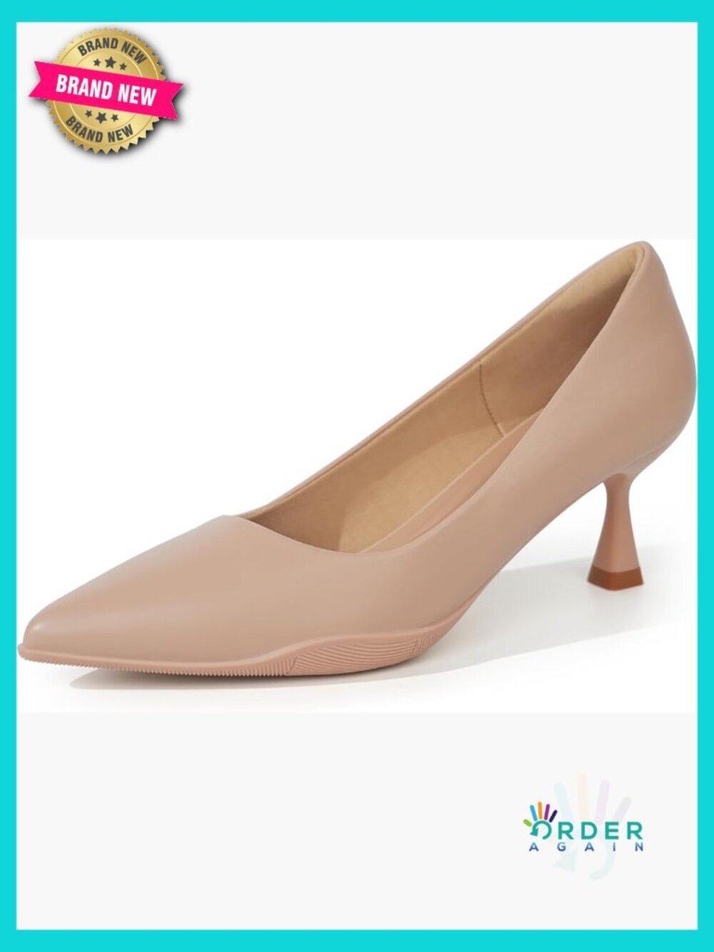 Comfortable Mid Heel Pumps Dress Shoes Work Heels Soft Cushioned Non-Slip
